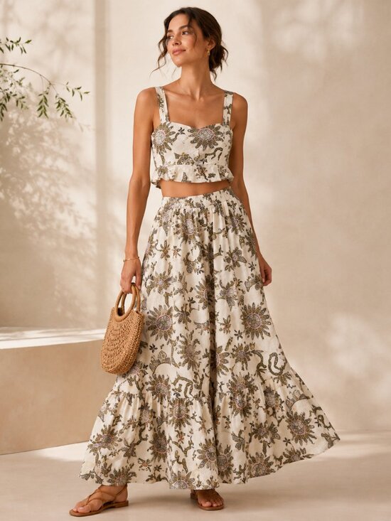 House of Harlow 1960 Dresses & Skirts - House of Harlow 1960 Floral Two Piece Set | Boho Crop Top & Maxi Skirt | Small